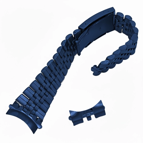 20-22mm Lacivert Folded Link Jubilee Model B�kme �elik Saat Kordonu