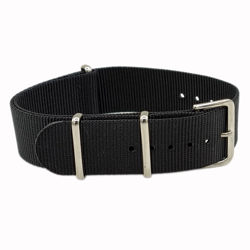 Perlon Dokuma Saat Kordonu Siyah �nce 1mm (18-20-22-24mm)