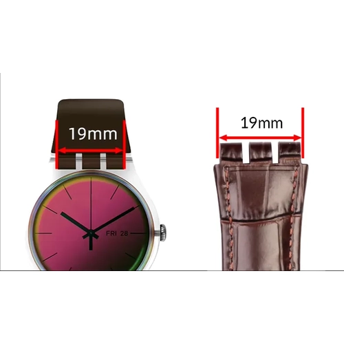Bandco Swatch Uyumlu 19mm Hakiki Deri Saat Kordonu Kahverengi Desensiz