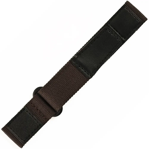 20mm / 22mm Ak�ll� Pimli Taktik Velcro Kanvas Saat Kordonu � Deri Detayl� C�rtl� Spor Kay��