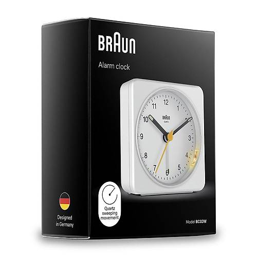 BRAUN BC03W BEYAZ KLAS�K SEYAHAT ANALOG ALARMLI MASA SAAT�