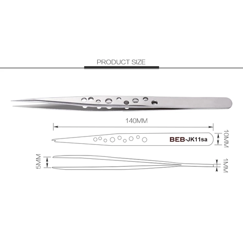 BEB JK-11SA 140mm Saat Tamir �ifti � Paslanmaz �elik, D�z U�lu