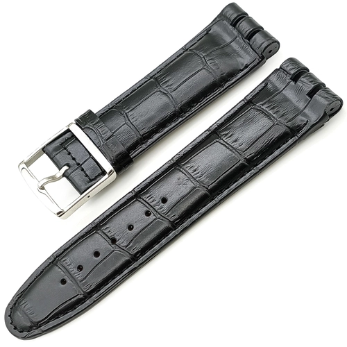 Swatch Irony Chronograph Uyumlu Deri Saat Kordonu 24mm Siyah