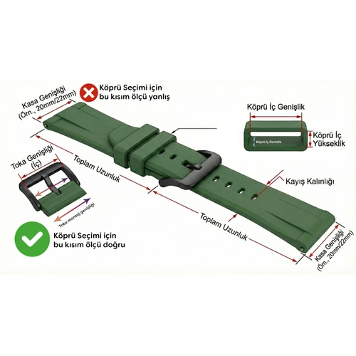 Saat Kordon K�pr�leri 16-18-20-22-24 mm Silikon
