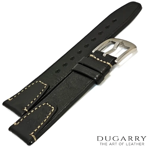 Dugarry Artisan Hakiki Deri Saat Kordonu (Siyah, Bej Diki�li, 22mm)
