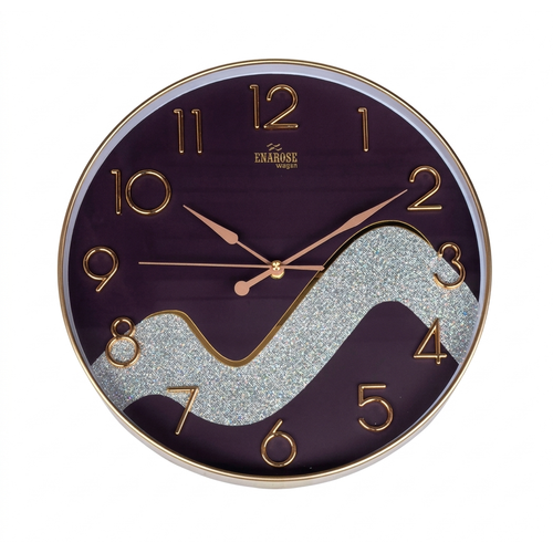 Enarose A45001 Gold Coffee 3D Kabartma Rakaml� Duvar Saati