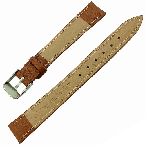 Saat Kordonu Hakiki Deri Yerli �retim 14mm Uzun Taba Desensiz