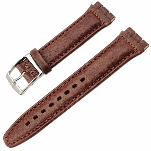 Bandco Swatch Uyumlu 19mm Hakiki Deri Saat Kordonu Taba