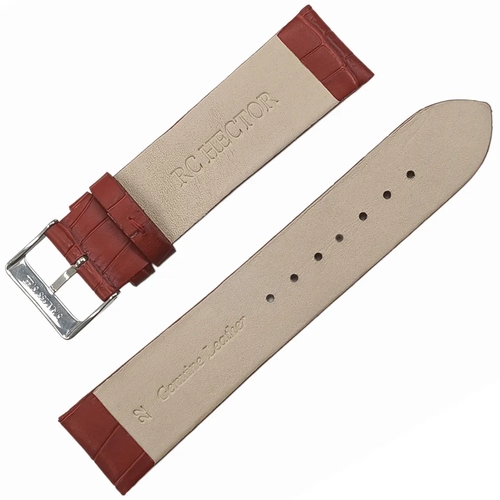 RC Hector Hakiki Deri A Kalite Saat Kordonu 22mm Kroko Desen K�rm�z�