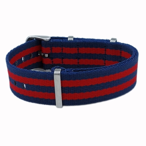Dokuma Tekstil Saat Kordonu 20-22mm Lacivert K�rm�z� 1.6mm Kal�nl�k