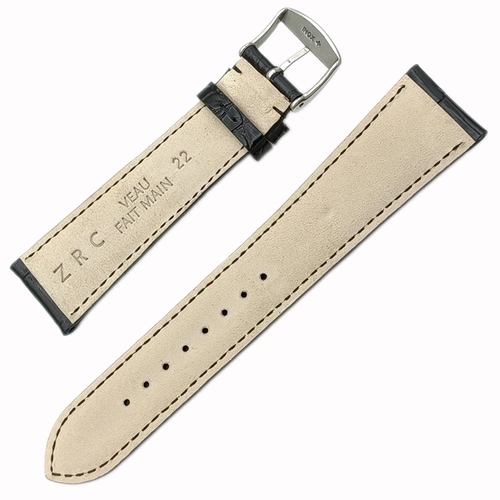 ZRC Croco Grain Calf Hakiki Deri Saat Kordonu - Siyah (22mm)