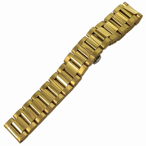 Solid Dolgu elik Mat/Parlak Saat Kordonu A Kalite Altn Rengi 22mm