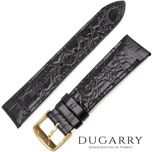 Dugarry Elegance Noire Siyah Kroko Deri Saat Kay��� 22mm