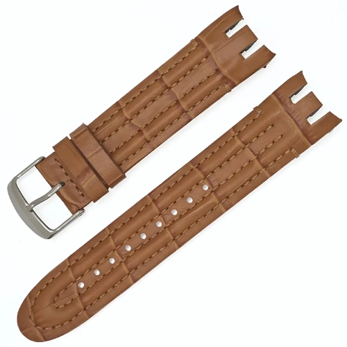 Bandco Swatch YRS Uyumlu Kavisli Hakiki Deri Saat Kordonu