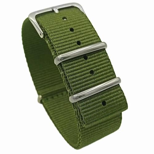 Yeil Perlon Dokuma Saat Kordonu - 18mm, 20mm, 22mm, 24mm NATO Model