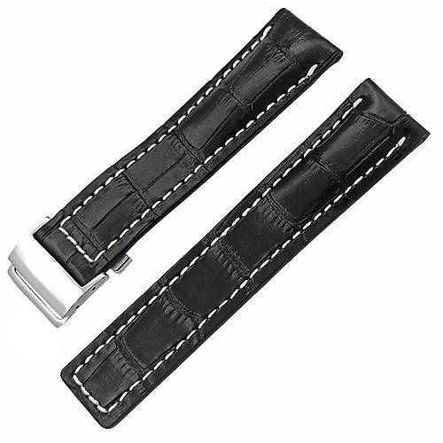 Breitling Uyumlu Hakiki Deri Saat Kordonu 22mm Klipsli 2 Renk Seenekli