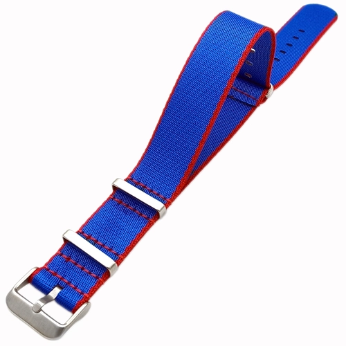 Dokuma Tekstil Saat Kordonu 20-22mm Mavi K�rm�z� 1.6mm Kal�nl�k