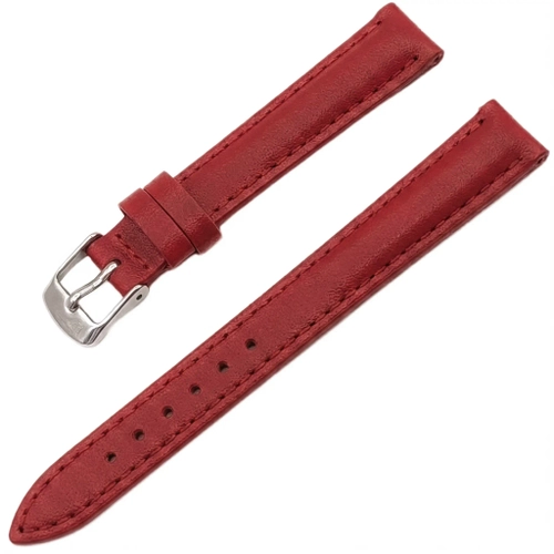 Saat Kordonu Hakiki Deri Yerli �retim 14mm K�rm�z� Desensiz