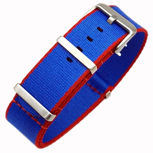 Dokuma Tekstil Saat Kordonu 20-22mm Mavi K�rm�z� 1.6mm Kal�nl�k