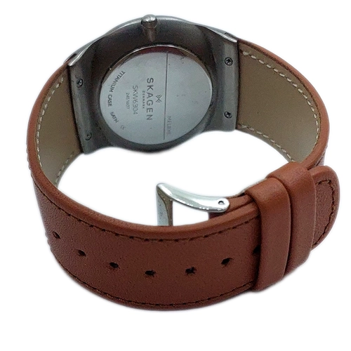 Skagen - SKW6304 Hakiki Deri Saat Kay��� �zel El Yap�m� �retim (Saatinizi G�ndermeniz Gerekli)