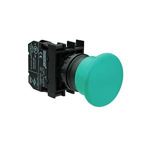 B100MY 22mm 1NA Kontakl� Kafa �ap�:40mm Yayl� Mantar Ye�il Start Butonu EMAS