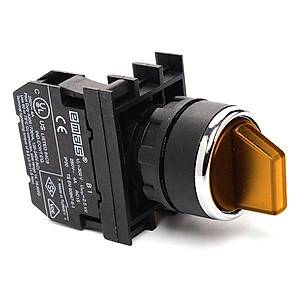 B100SL20S 22mm 1NA Kontakl� 0-1 Kal�c� I��k Konta�� Tak�labilir Mandall� Sar� Start Butonu EMAS