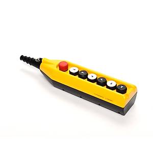 PV7E30B222 6 Butonlu 30mm Acil Stoplu Mekanik Kilitlemeli Yayl� Tek H�z Vin� Kumanda Kutusu EMAS