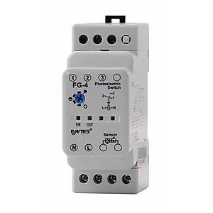 FG-4 230VAC 1-3 Lux Ayar� Yap�labilir Kontak ��k��l� Ray Tipi Fotosel R�le ENTES