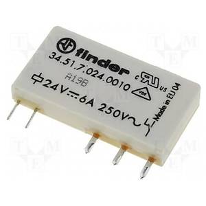 34.51 24VDC 6A 1CO (SPDT) Kontakl� PLC Slim R�le FINDER