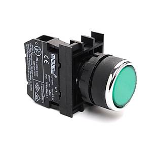 B100DY 22mm 1NA Kontakl� Yayl� Start Butonu (Ye�il) EMAS