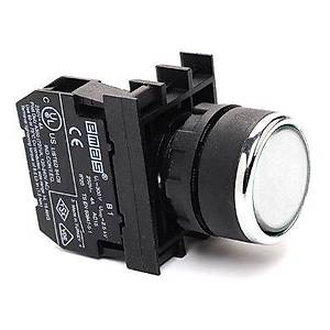 B100DB 22mm 1NA Kontakl� Yayl� Start Butonu (Beyaz) EMAS