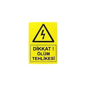 5x7cm Yapışkanlı Dikkat Ölüm Tehlikesi Etiketi (Sticker)
