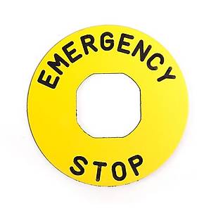 BET60A Al�minyum Acil Stop Buton Etiketi EMAS