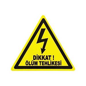 91mm Yapışkanlı Dikkat Ölüm Tehlikesi İşareti (Sticker)
