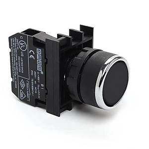 B100DH 22mm Siyah Yayl� Buton EMAS