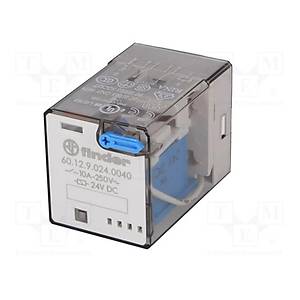 60.12 24VDC 10A 2CO (DPDT) Kontakl� 8 Pinli Genel Ama�l� G�� R�lesi FINDER