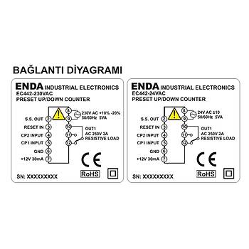 EC442 24VAC 48x48mm leri/Geri Dijital Sayc (PNP/NPN/ENCODER) ENDA