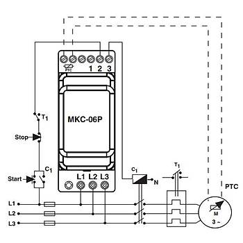 MKC-06P PTC'li Faz Sral Ayarlanabilir Asimetrili Motor (Faz) Koruma Rlesi ENTES