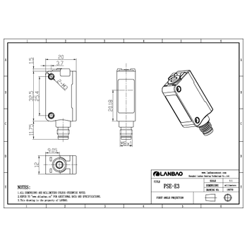PSET-BC100DPB-E3 100cm Cisimden Yansmal Fotosel LANBAO