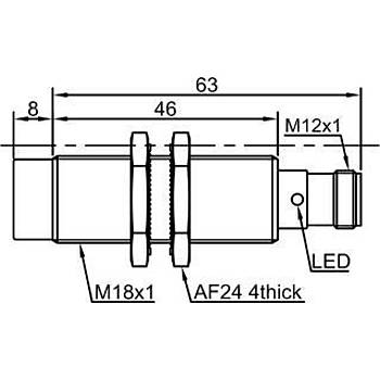 LR18TBN08DPC-E2 M18 PNP NC 10-30VDC ndktif Sensr LANBAO