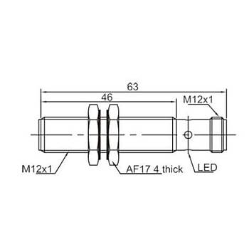 LR12TBF04DNOY-E2 M12 NPN/NO Konnektörlü Ýndüktif Sensör LANBAO