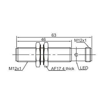 LR12TBF04DPRY-E2 M12 PNP NO+NC 10-30VDC ndktif Sensr LANBAO
