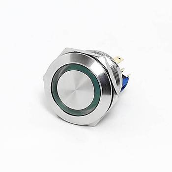 22mm 6-24V Yeil Ikl Yayl Metal Buton IP67 J22-271-GD BUTTO