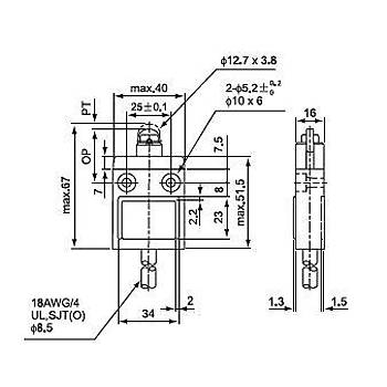CZ-3102 Metal Makaral Pimli Kablolu IP67 Limit Sivi CNTD