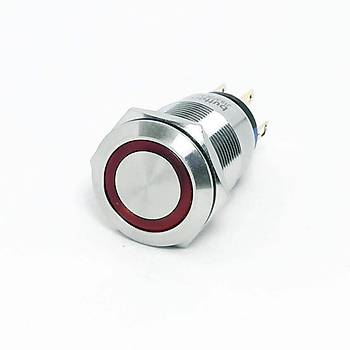 19mm 220V Krmz Ikl Kalc Metal Buton IP67 J19-372-RD2 BUTTO