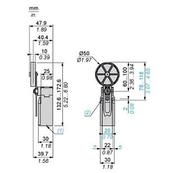 XCKN2149P20 Ayarlanabilir Kollu Makaral Limit Switch TELEMECANIQUE