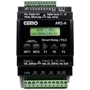 AR2-A-230VAC-8D-RTC Programlanabilir Akll Rle GEMO