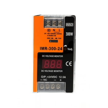 IMR-300-24 Mini Gstergeli 24V 12,5A Ray Tipi G Kayna ISISO