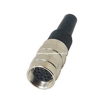 12 Pinli Seyyar Di�i Metal Konnekt�r J09-12A MAOJWEI