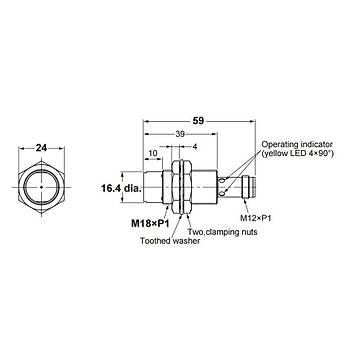 E2B-M18KN16-M1-B1 16mm Alglama M12 Konnektrl ndktif Sensr OMRON